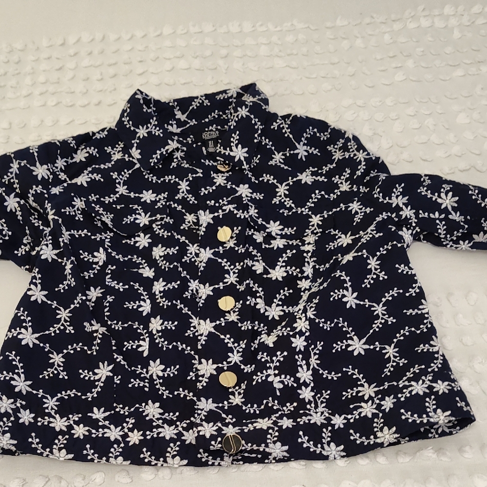 Jones New York Navy Floral Jacket